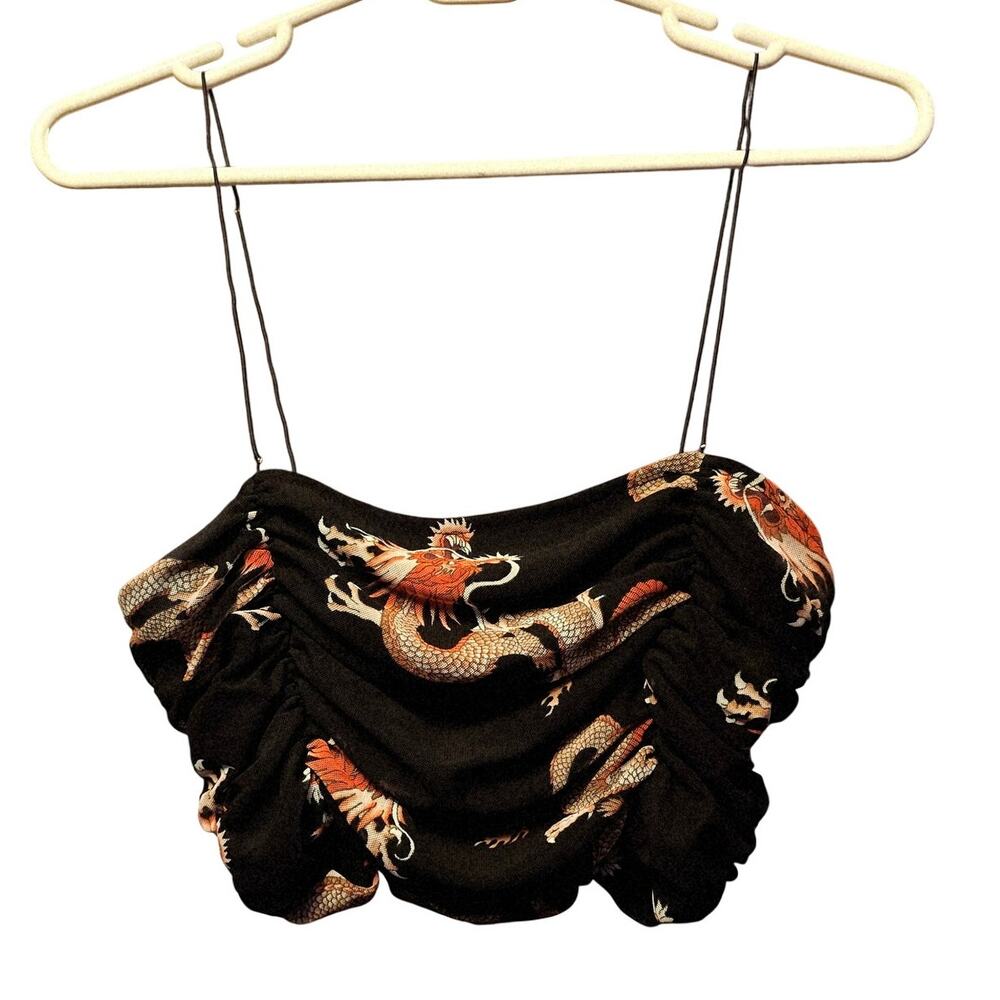 Rebellious Dreamer y2k dragon crop top  shirt size large